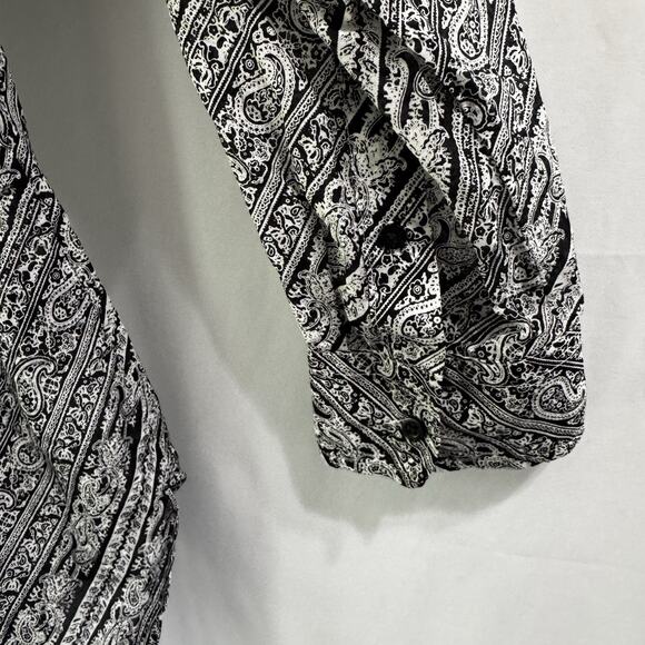 Lauren Ralph Lauren Paisley Cotton Silk Blend Button Front Long Sleeve 1X - Picture 5 of 9